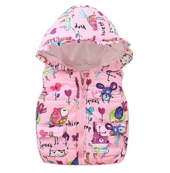 Children Vests For Girls Toddler Kids Hooded Vest Christmas Thin Soft Jacket Coat Autumn Winter Baby Girl Waistcoat Outerwear