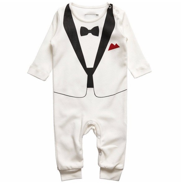 Baby Boy Clothes Spring Autumn Cotton Formal Romper Gentleman Outfit Newborn One-Piece Clothing Handsome Jumpsuit Party Suit