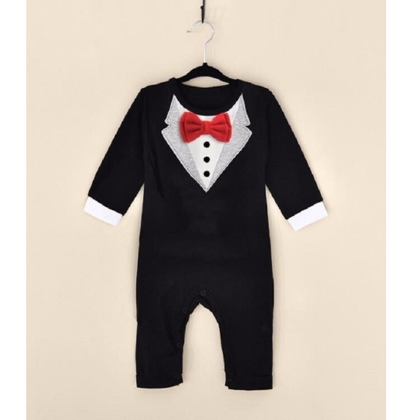 Baby Boy Clothes Spring Autumn Cotton Formal Romper Gentleman Outfit Newborn One-Piece Clothing Handsome Jumpsuit Party Suit