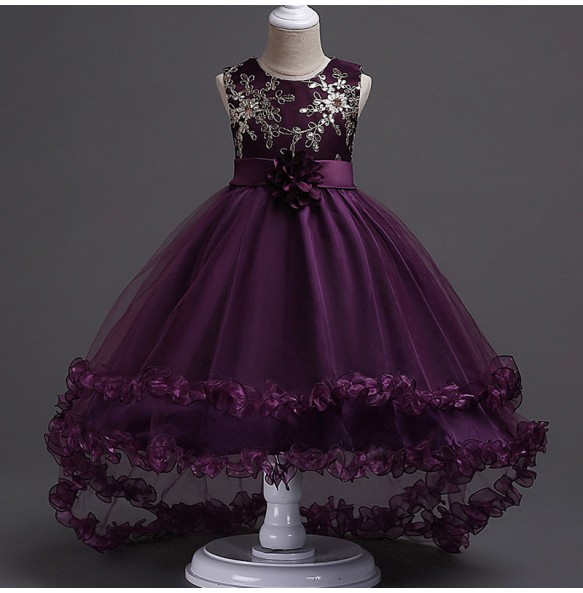 Baby Girls Princess Lace Flower Wedding Christmas Party Tutu Dress Children Kids Elegant Vestidos for 4-15Years Teenager Wear