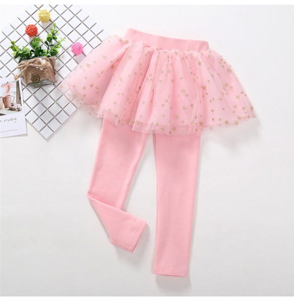 Baby Girl Pants Spring Fall Girls Leggings Lace Princess Skirt-pants 2-7 Yrs Kids Casual Clothes Children Fashion Trousers