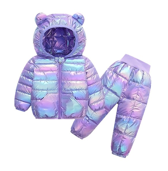 Toddler Winter Baby Girls Boys Clothing Sets Warm Faux Down Jacket Clothes Sets Children Kids Snowsuit Coats Vest Pants Overalls