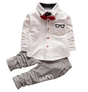 Toddler Boys Gentleman Clothes Set Kids Top T Shirt Blouse Stripe Pants Children Clothing Set Infant Birthday Christmas Costumes