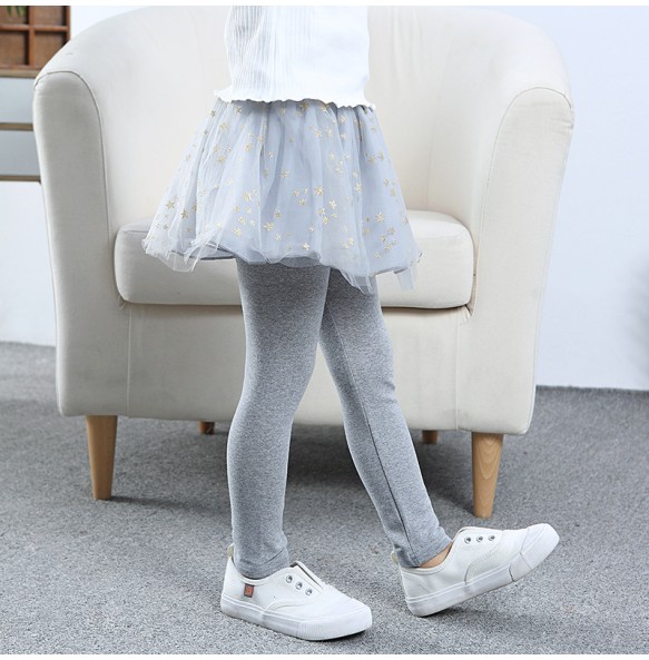 Baby Girl Pants Spring Fall Girls Leggings Lace Princess Skirt-pants 2-7 Yrs Kids Casual Clothes Children Fashion Trousers