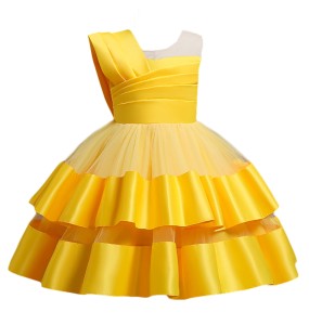 New High Quality Pricness Girls Party Tutu Ball Gown  Dress Children Kids Elegant Evening Dress Clothing for 2-8 years Wear