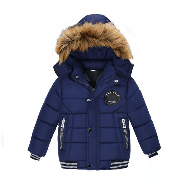 Boys and Girls Winter New Velvet Thickened Solid Hooded Long sleeved Sports Fashion Versatile Cotton Coat For 1-5 Years