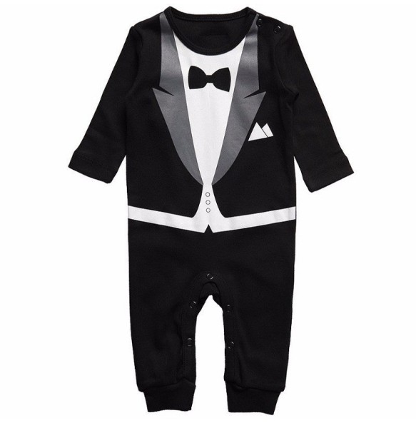 Baby Boy Clothes Spring Autumn Cotton Formal Romper Gentleman Outfit Newborn One-Piece Clothing Handsome Jumpsuit Party Suit