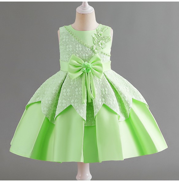 New 2023 Baby Girls High Quality Lce Flower Dress With Pearl Infant Kids First Princess Brithday Party Dress Toddler Clothing