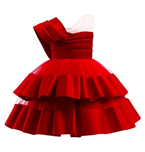 New High Quality Pricness Girls Party Tutu Ball Gown  Dress Children Kids Elegant Evening Dress Clothing for 2-8 years Wear