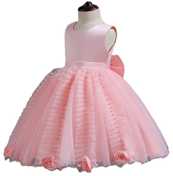 Flower Girls Princess Wedding Party Tutu Dress Baby Kids Ball Gown Dresses With Pearl Children Kids Vestidos for 3-10Years