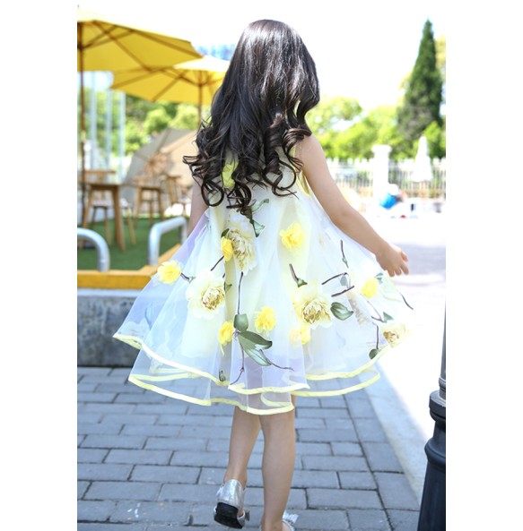 Bohemian Summer Girls Flower Dress Kids Girl Beach Dresses Chiffon Kids Dresses Floral Teenager Girls Clothes 6 8 10 12 14 Year