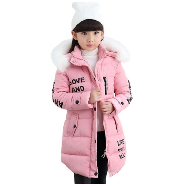 2 6 8 12 Years Fashion Children Jackets For Teenage Girls Winter Warm Parkas Coats For Girl Fur Hooded Thick Outerwear Clothing