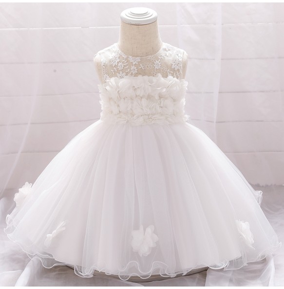 Baby Girl Frist Birthday Baptism Dresses Kids Lace Flower Dress for Little Girls Party Wedding Toddler Infant Christmas Clothing