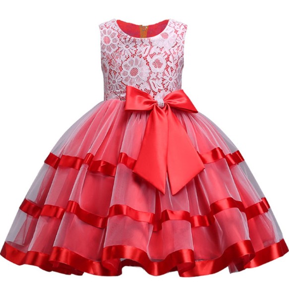 Baby Girls Dress Christmas Vestidos Costumes Princess Girl's Lace Flower Dresses Ball Gown Pageant Party Dress Children Clothing