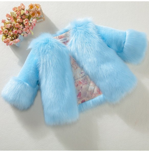 Baby Girls Faux Fur Coat Winter Children Girls Long Sleeve Christmas Jacket Warm Kids Girls Snow Coat Girls Outerwear Clothing