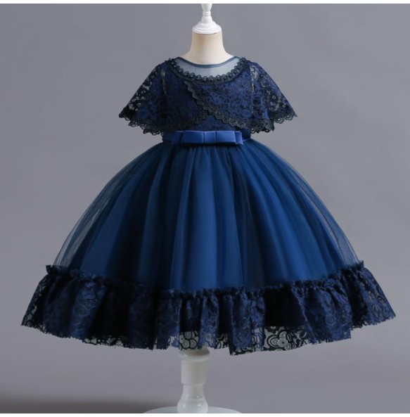 Summer New Children's Dress Mesh Lace Princess Dress Wedding Flower Children Piano Competition Performance Dress