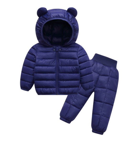 Toddler Winter Baby Girls Boys Clothing Sets Warm Faux Down Jacket Clothes Sets Children Kids Snowsuit Coats Vest Pants Overalls