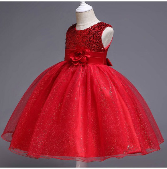 Baby Girls Sequins Flower Party Tutu Dress Clothes Children Girls Wedding Birthday Dress Clothing Infant Kids Christmas Costume