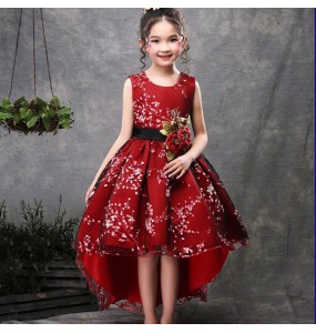 Baby Girls Flower Princess Ball Gown Party Tutu Trailing Dress For Brithday Wedding Kids Christmas Dresses Children Clothing