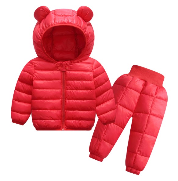 Toddler Winter Baby Girls Boys Clothing Sets Warm Faux Down Jacket Clothes Sets Children Kids Snowsuit Coats Vest Pants Overalls