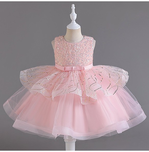 Flower Baby Girls Princess Sequins Wedding Christmas Party Tutu Dress Children Kids Elegant Vestidos Clothes for 2 4 6 8 10Years