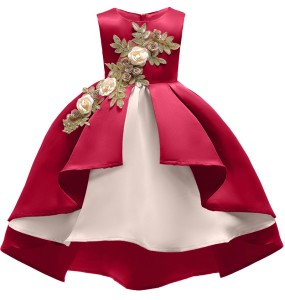 New 2024 Baby Girls Flower Party Ball Gown Dress With Lace Children Kids Christmas Birthday Princess Dresses For 2-10 Years Wear