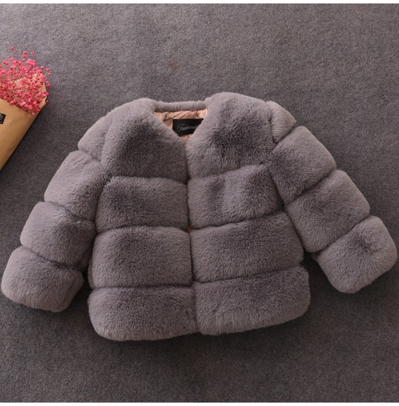 Baby Girls Faux Fur Coat Winter Children Girls Long Sleeve Christmas Jacket Warm Kids Girls Snow Coat Girls Outerwear Clothing