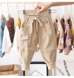 New Cotton Cargo Pants For 2-6 Years Old Solid Boys Casual Sport Pants Enfant Garcon Kids Children Trousers