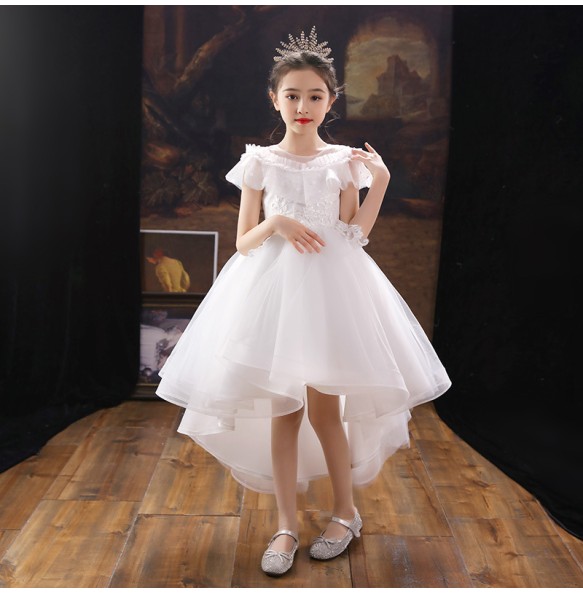 Baby Girls Flower Princess Ball Gown Party Tutu Trailing Dress For Brithday Wedding Kids Christmas Dresses Children Clothing