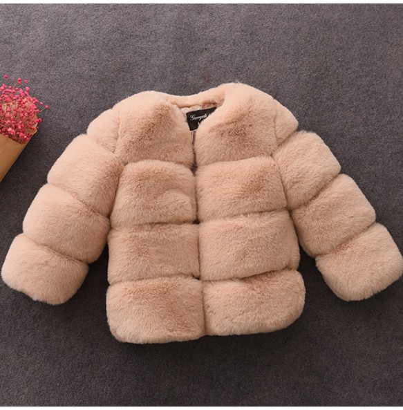 Baby Girls Faux Fur Coat Winter Children Girls Long Sleeve Christmas Jacket Warm Kids Girls Snow Coat Girls Outerwear Clothing