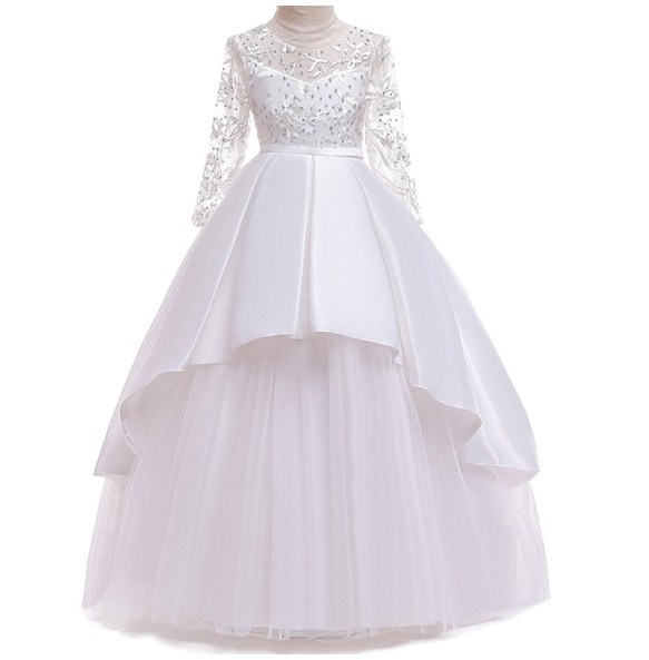 Baby Girl Princess Flower Wedding Party Dress Ball Gown Kids Dresses For 4-15 Year Toddler Children Christmas Clothing Winter