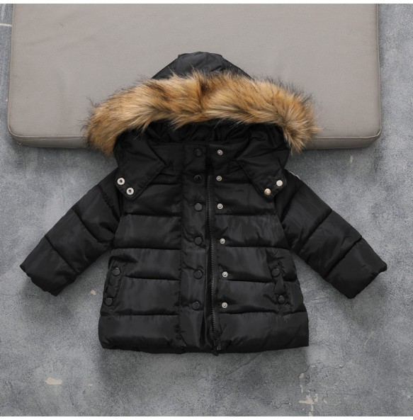 Children Kids Winter Thick Hooded Outerwear Baby Boys Girls Jacket Coat Christmas Warm Parka Cotton-Padded Clothes Snow Wear