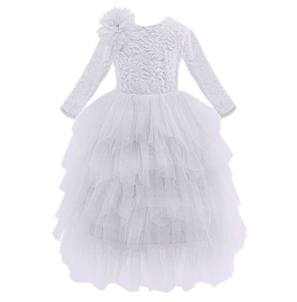 Wedding Girl Backless Lace Flower Princess Dress Baby Kids Floor Long Dresses Children Clothing Party Gown Vestidos Clothes