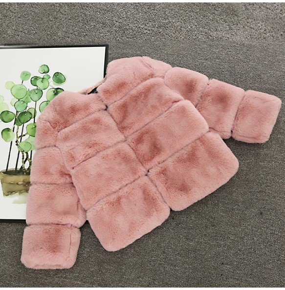 Baby Girls Faux Fur Coat Winter Children Girls Long Sleeve Christmas Jacket Warm Kids Girls Snow Coat Girls Outerwear Clothing