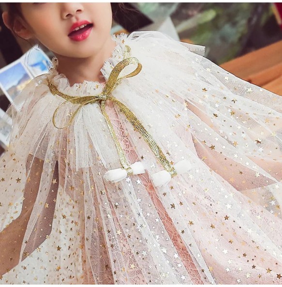 Christmas Halloween Girls Cloak Outerwear One Size Sequins Shawl Kids Coat for Birthday Party Beach Rainbow Princess Costume