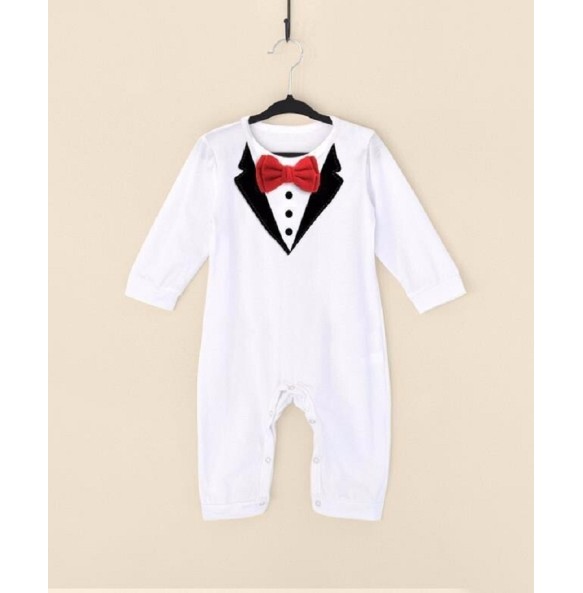 Baby Boy Clothes Spring Autumn Cotton Formal Romper Gentleman Outfit Newborn One-Piece Clothing Handsome Jumpsuit Party Suit