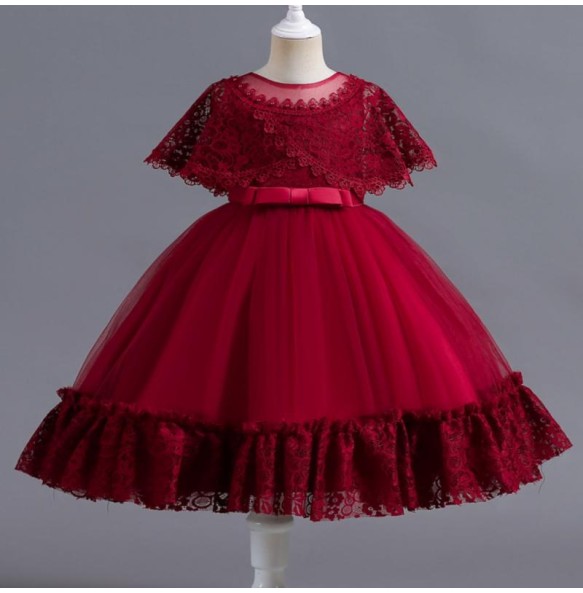 Summer New Children's Dress Mesh Lace Princess Dress Wedding Flower Children Piano Competition Performance Dress