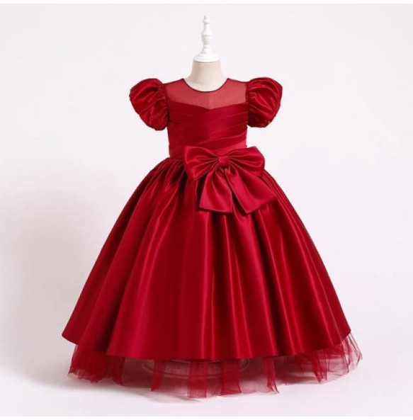 Children Dresses for Girls Wedding Princess Ball Gown Elegant Puff Sleeve Formal Party Prom Dress for Teen 4-14 Years Costumes