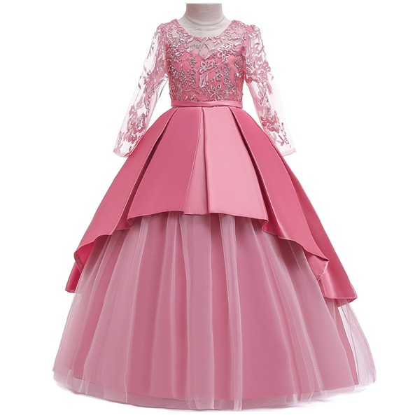 Baby Girl Princess Flower Wedding Party Dress Ball Gown Kids Dresses For 4-15 Year Toddler Children Christmas Clothing Winter