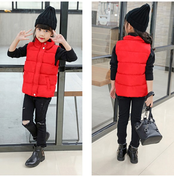 Boys Girls Winter Autumn Down Vest Coat Children Kids Warm Waistcoat Outerwear Clothing Infant Jacket for 3 4 5 6 7 8 9 10 years