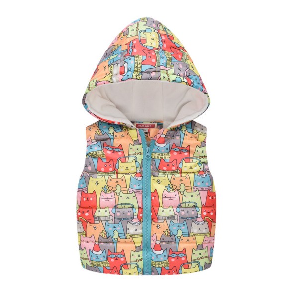 Baby Boys Girls Vest Hooded Jacket Kids Hooded Christmas Costume Clothes Children Autumn Warm Winter Waistcoat Outerwear Outfits