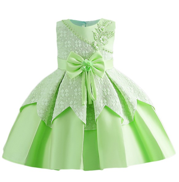 New 2023 Baby Girls High Quality Lce Flower Dress With Pearl Infant Kids First Princess Brithday Party Dress Toddler Clothing