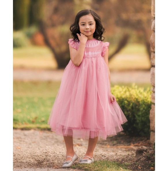 Bohemia Summer Dress For Girls Tulle Lace Sleeveless Princess Flower Girls Wedding Birthday Ball Gown Party Dresses Clothes