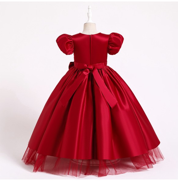 Children Dresses for Girls Wedding Princess Ball Gown Elegant Puff Sleeve Formal Party Prom Dress for Teen 4-14 Years Costumes