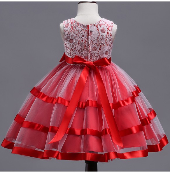 Baby Girls Dress Christmas Vestidos Costumes Princess Girl's Lace Flower Dresses Ball Gown Pageant Party Dress Children Clothing