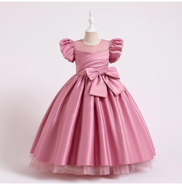 Children Dresses for Girls Wedding Princess Ball Gown Elegant Puff Sleeve Formal Party Prom Dress for Teen 4-14 Years Costumes