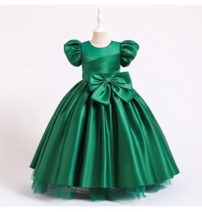 Children Dresses for Girls Wedding Princess Ball Gown Elegant Puff Sleeve Formal Party Prom Dress for Teen 4-14 Years Costumes