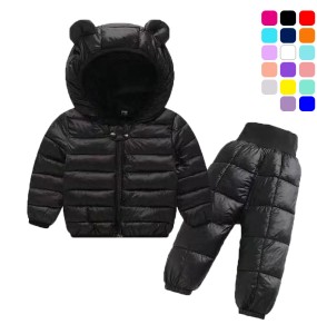 Toddler Winter Baby Girls Boys Clothing Sets Warm Faux Down Jacket Clothes Sets Children Kids Snowsuit Coats Vest Pants Overalls