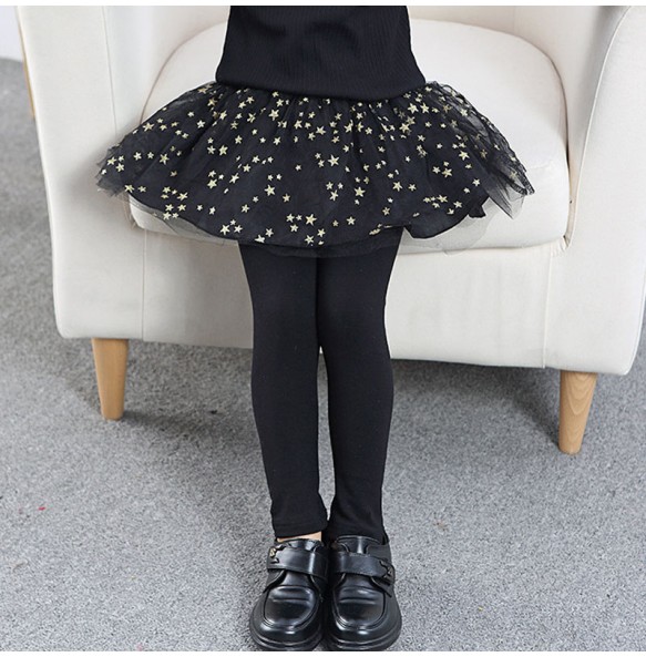 Baby Girl Pants Spring Fall Girls Leggings Lace Princess Skirt-pants 2-7 Yrs Kids Casual Clothes Children Fashion Trousers