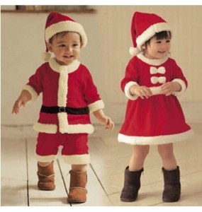 Christmas Baby Santa Claus Costume Baby Boys Girls 3/4 Sleeve Clothes Toddler Kids Dress Children Clothing for 1-8 years